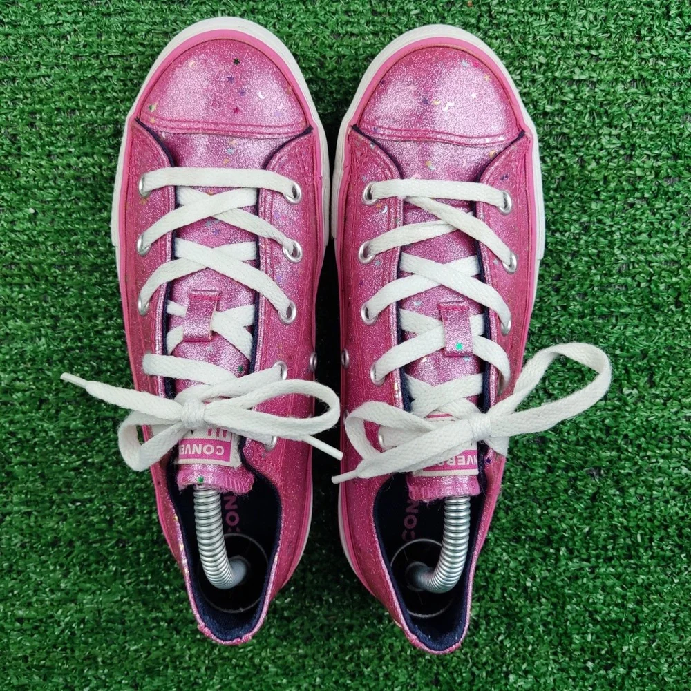 Converse Sneakers Junior 3 Pink Chuck Taylor All Star Glitter Stars 665108C Low